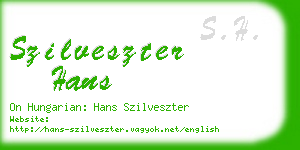 szilveszter hans business card